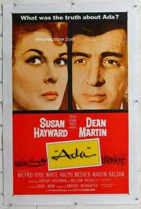 m346 ADA linen one-sheet movie poster '61 Susan Hawyard, Dean Martin
