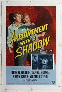 m353 APPOINTMENT WITH A SHADOW linen one-sheet movie poster '58 George Nader