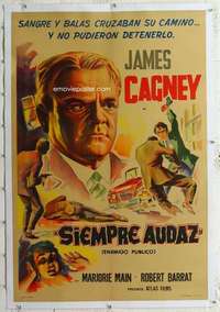 m308 JOHNNY COME LATELY linen Argentinean one-sheet movie poster R50s Cagney