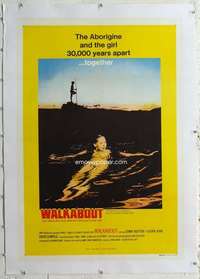 m119 WALKABOUT linen Aust one-sheet movie poster '71 Agutter, Nicolas Roeg