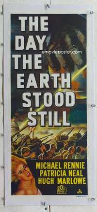 m122 DAY THE EARTH STOOD STILL linen Aust daybill movie poster R70s