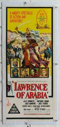 m130 LAWRENCE OF ARABIA linen Aust daybill movie poster '63 David Lean
