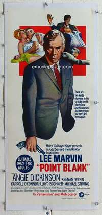 m132 POINT BLANK linen Aust daybill movie poster '67 Lee Marvin