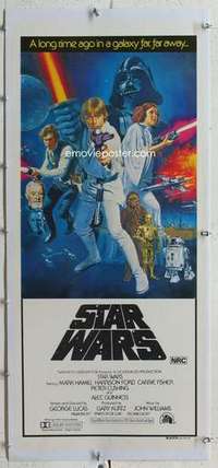 m134 STAR WARS linen Aust daybill movie poster '77 George Lucas