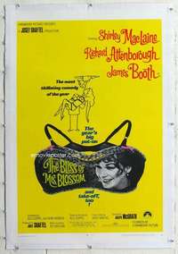 m366 BLISS OF MRS BLOSSOM linen one-sheet movie poster '68 Shirley MacLaine