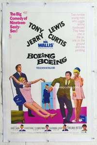 m368 BOEING BOEING linen one-sheet movie poster '65 Tony Curtis, Jerry Lewis