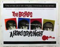 m331 HARD DAY'S NIGHT linen British quad movie poster R00 The Beatles!