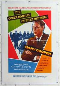 m384 COURT-MARTIAL OF BILLY MITCHELL linen one-sheet movie poster '56 Cooper