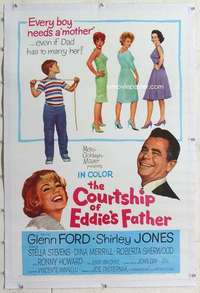 m385 COURTSHIP OF EDDIE'S FATHER linen one-sheet movie poster '63 Glenn Ford