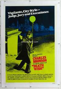 m394 DEATH WISH linen int'l one-sheet movie poster '74 Charles Bronson