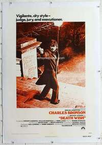 m393 DEATH WISH linen one-sheet movie poster '74 Charles Bronson, Winner