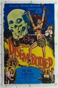 m397 DISEMBODIED linen one-sheet movie poster '57 super sexy Allison Hayes!
