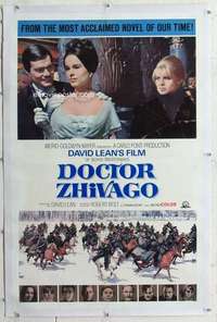 m398 DOCTOR ZHIVAGO linen one-sheet movie poster '65 Lean, pre-Awards style!