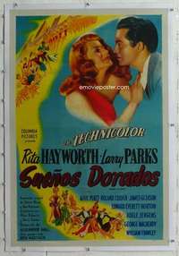 m401 DOWN TO EARTH linen Spanish/U.S. one-sheet movie poster '46 Rita Hayworth