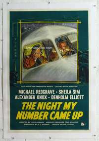 m116 NIGHT MY NUMBER CAME UP linen English one-sheet movie poster '55