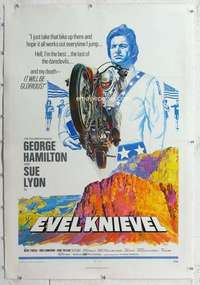 m406 EVEL KNIEVEL linen one-sheet movie poster '71 Hamilton, daredevil!