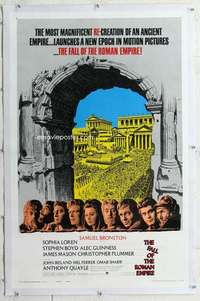 m408 FALL OF THE ROMAN EMPIRE linen one-sheet movie poster '64 Sophia Loren