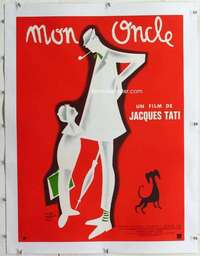 m209 MON ONCLE linen French 22x30 movie poster R70s Tati, Mr. Hulot
