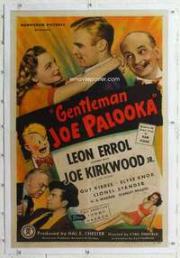 m417 GENTLEMAN JOE PALOOKA linen one-sheet movie poster '46 boxing comedy!