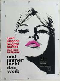 m236 AND GOD CREATED WOMAN linen German movie poster R60s sexy Bardot