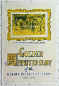 m426 GOLDEN ANNIVERSARY OF THE MOTION PICTURE INDUSTRY linen one-sheet movie poster