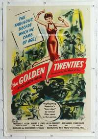 m427 GOLDEN TWENTIES linen one-sheet movie poster '50 America's Jazz Age!