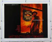 m082 HIGH PLAINS DRIFTER linen half-sheet movie poster '73 Clint Eastwood