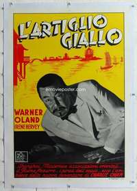 m252 CHARLIE CHAN IN SHANGHAI linen Italian one-sheet movie poster '35 Oland