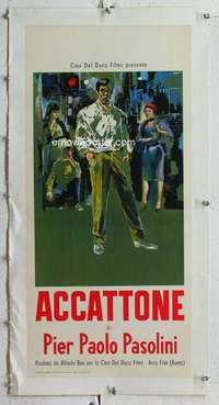 m261 ACCATTONE linen Italian locandina movie poster '61 1st Pasolini!