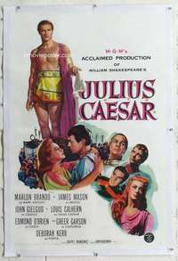 m458 JULIUS CAESAR linen one-sheet movie poster '53 Marlon Brando, Mason