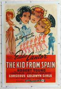 m460 KID FROM SPAIN linen one-sheet movie poster R44 Cantor, Goldwyn Girls!