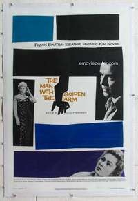 m476 MAN WITH THE GOLDEN ARM linen one-sheet movie poster '56 Sinatra, drugs!