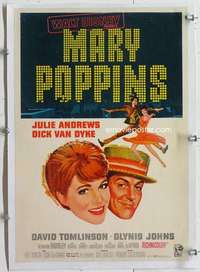 m111 MARY POPPINS linen SpanEng special 10x14 movie poster '64 Disney