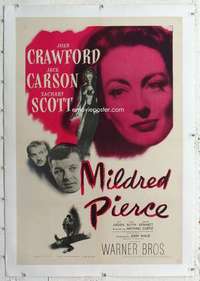 m483 MILDRED PIERCE linen one-sheet movie poster '45 Joan Crawford, Curtiz