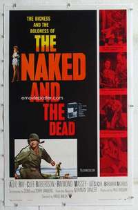m490 NAKED & THE DEAD linen one-sheet movie poster '58 Norman Mailer, Ray