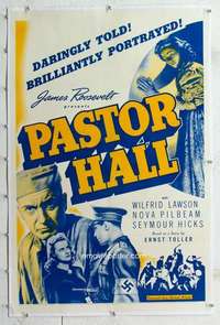 m507 PASTOR HALL linen one-sheet movie poster '40 presented by Roosevelt!