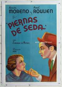 m509 PIERNAS DE SEDA linen Spanish/U.S. one-sheet movie poster '35 Rosita Moreno