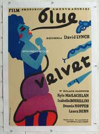 m224 BLUE VELVET linen Polish movie poster '86 Lynch, Mlodozeniec art!