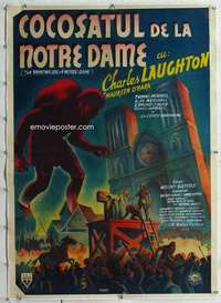 m142 HUNCHBACK OF NOTRE DAME linen Romanian movie poster '39