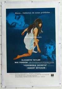 m527 SECRET CEREMONY linen Spanish/U.S. one-sheet movie poster '68 Liz Taylor