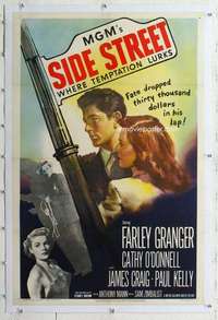 m531 SIDE STREET linen one-sheet movie poster '50 Farley Granger, O'Donnell