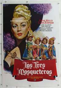 m154 THREE MUSKETEERS linen Spanish movie poster R70s Lana Turner