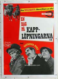 m172 DAY AT THE RACES linen Swedish movie poster R64 Marx Brothers!