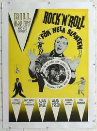m173 DON'T KNOCK THE ROCK linen Swedish movie poster '57 Bill Haley