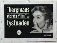 m181 SILENCE linen Swedish movie poster '63 Ingmar Bergman, Thulin