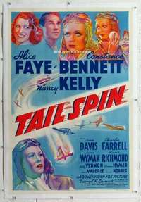 m547 TAIL SPIN linen style B one-sheet movie poster '39 Alice Faye, Bennett