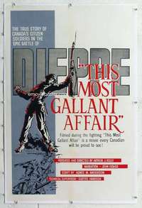 m141 THIS MOST GALLANT AFFAIR linen Canadian one-sheet movie poster '58