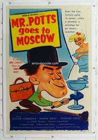 m558 TOP SECRET linen one-sheet movie poster '52 Mr. Potts Goes to Moscow!