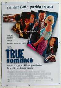 m564 TRUE ROMANCE linen one-sheet movie poster '93 Slater, Tarantino