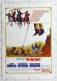 m575 WAY WEST linen style B one-sheet movie poster '67 Harold Hecht epic!
